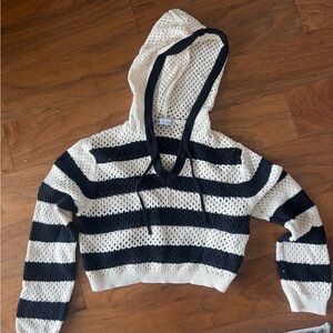 Zara cropped Open-Knit Sweater